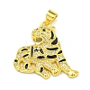 Brass Micro Pave Cubic Zirconia Pendants KK-K354-16E-G-1