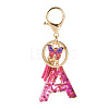 Alloy Resin Butterfly Keychains KEYC-TADJ0002-02G-A-1