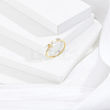 1Pc Letter Brass Rhinestone Open Cuff Rings for Women AJEW-LP0004-47V-G-3