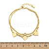 Brass Micro Pave Clear Cubic Zirconia Multi-strand Bracelets BJEW-U020-11G-5