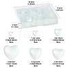 48Pcs 6 Styles Transparent Heart Glass Cabochons GGLA-FS0001-07-4