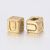 304 Stainless Steel Large Hole Letter European Beads STAS-H428-01G-U-2
