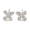 Rack Plating Brass Micro Pave Clear Cubic Zirconia Stud Earrings EJEW-N055-02P-04-RS-1