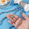 Electroplate Transparent Glass Beads Strands GLAA-TAC0028-009E-5
