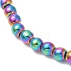 Synthetic Non-Magnetic Hematite Round Beaded Stretch Bracelets BJEW-E080-03A-2