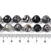 Natural Black Netstone Beads Strands G-G182-B08-05-5