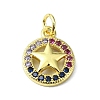 Brass Micro Pave Colorful Cubic Zirconia Pendants KK-H475-19G-08-1