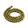 Handmade Fancy Antique Glazed Porcelain Ceramic Round Beads Strands PORC-L019-6mm-10-2