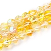 Electroplate Transparent K9 Glass Beads Strands X-GLAA-L028-8mm-B03-1