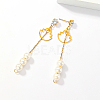 Golden 304 Stainless Steel Dangle Stud Earrings CL0746-4-1