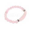 Natural Rose Quartz Bead Stretch Bracelets for Women Men MZ7269-03-1