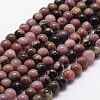 Natural Rhodonite Beads Strands G-G735-10-4mm-1