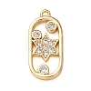 Brass Micro Pave Clear Cubic Zirconia Pendants KK-H294-03G-1
