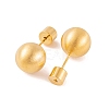 Round Ball Drawbench Brass Ear False Plugs for Women EJEW-G391-24D-G-3