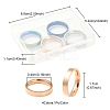 4Pcs 4 Colors 201 Stainless Steel Plain Band Finger Rings Set for Women RJEW-YW0001-03-4