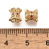 Brass Micro Pave Magenta Cubic Zirconia Beads KK-M318-24G-02-3