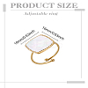 1Pc Square Stainless Steel Cuff Ring RJEW-LP0002-27-2