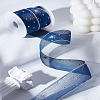 10 Yards Silver Stamping Star Organza Ribbons SRIB-LP0001-09D-1