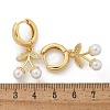 Cherry Brass Micro Pave Clear Cubic Zirconia & ABS Imitation Pearl Hoop Earrings EJEW-M077-01G-3