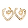 Brass Micro Pave Cubic Zirconia Stud Earring EJEW-H103-24G-1