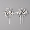 Wedding Bridal Alloy Rhinestone Hair Forks MRMJ-WH0012-28-1