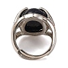 Oval Synthetic Blue Goldstone Finger Ring G-Q184-06H-P-3