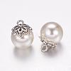 Imitation Acrylic Pearl Pendants PALLOY-F190-01AS-1