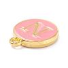Golden Plated Alloy Enamel Charms X-ENAM-Q437-14N-2