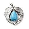 Synthetic Turquoise Dyed Teardrop Pendants KK-K331-02P-09-2