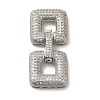 Brass Micro Pave Clear Cubic Zirconia Fold Over Clasps KK-G481-04P-1