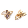 Brass Micro Pave Cubic Zirconia Fold Over Clasps KK-C062-025G-2