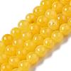 Natural Dyed Yellow Jade Gemstone Bead Strands G-R271-4mm-Y07-1