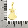 Brass Pave Shell Pendants KK-P263-01B-G-3