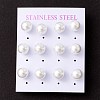 6 Pair Shell Pearl Round Ball Stud Earrings EJEW-A067-18A-P-4