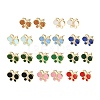 Butterfly Brass Micro Pave Clear Cubic Zirconia Stud Earrings EJEW-C173-01G-2