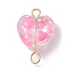 Glass Enamel Heart Links Connector Charms PALLOY-JF02487-3