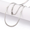 Brass Flat Snake Chain Necklaces for Women Men NJEW-N054-04P-1