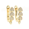 Brass Micro Pave Cubic Zirconia Hoop Earring Findings KK-A181-VF403-2-1