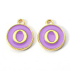 Golden Plated Alloy Enamel Charms ENAM-S118-10O-1