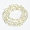 Electroplate Transparent Glass Beads Strands EGLA-A034-T6mm-H21-4