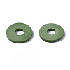 Flat Round Handmade Polymer Clay Beads CLAY-R067-10mm-43-7