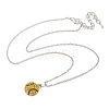 Zinc Alloy Sunflower Rhinestone Sport Ball Pendant Cable Chain Necklaces LS-NJEW-U024-01P-01-4