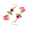 Glass Seed Beads Butterfly Dangle Earrings EJEW-MZ00347-5