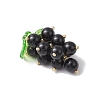 Natural Black Onyx(Dyed & Heated) Handmade Round Beaded Fruit Pendants PALLOY-MZ00791-03-3
