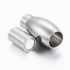 Tarnish Resistant Smooth 304 Stainless Steel Magnetic Clasps with Glue-in Ends STAS-H402-18P-4mm-2