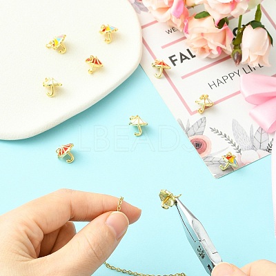 9Pcs 3 Colors Brass Enamel Charms KK-CJ0014-16-1