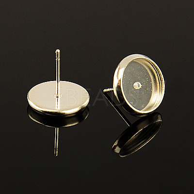 Brass Stud Earring Settings IFIN-Q006-AB-NF-1