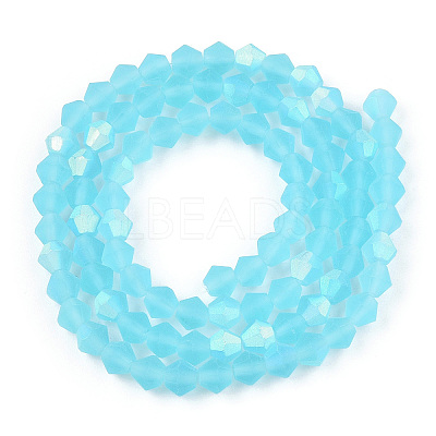 Imitate Austrian Crystal Bicone Frosted Glass Beads Strands EGLA-A039-T4mm-MB20-1