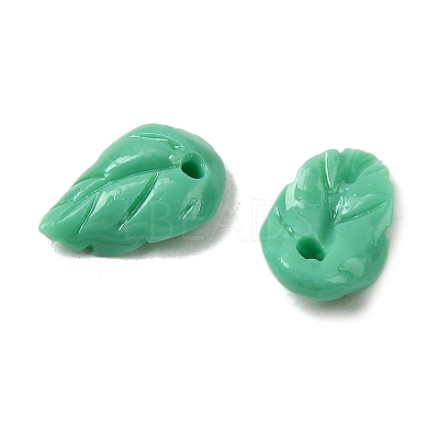 Synthetic Coral Dyed Leaf Charms CORA-Q034-01-05-1