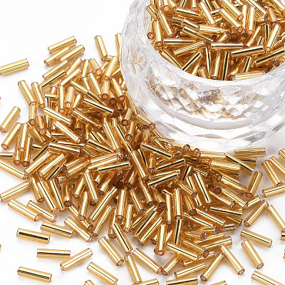 Plated Glass Bugle Beads SEED-S046-01B-22B-1